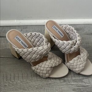 Steve Madden Women's Braided Cream Heels